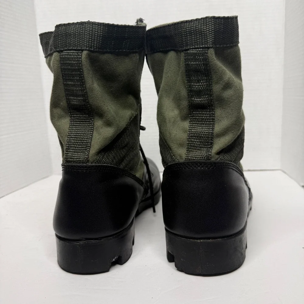 Vietnam Jungle Combat Boots Mens 12 Black Green Leather Military Reproduction